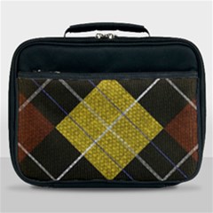 Modern Yellow Golden Plaid Lunch Bag by ConteMonfrey