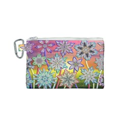 Flower Nature Garden Bloom Flora Canvas Cosmetic Bag (small) by Ravend