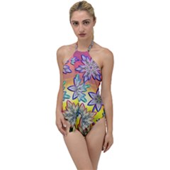 Flower Nature Garden Bloom Flora Go With The Flow One Piece Swimsuit by Ravend