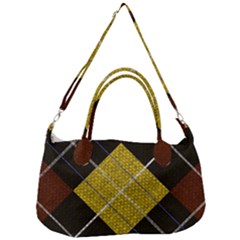 Modern Yellow Golden Plaid Removal Strap Handbag by ConteMonfrey