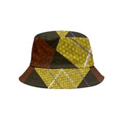 Modern Yellow Golden Plaid Inside Out Bucket Hat (kids) by ConteMonfrey