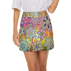 Flower Nature Garden Bloom Flora Mini Front Wrap Skirt by Ravend