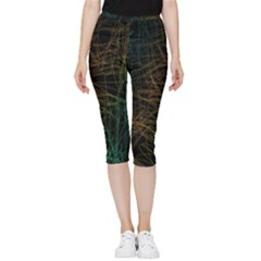 Background Pattern Texture Design Inside Out Lightweight Velour Capri Leggings 