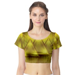 Hieroglyphic Egypt Egyptian Short Sleeve Crop Top by Ravend