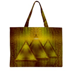 Hieroglyphic Egypt Egyptian Zipper Mini Tote Bag by Ravend