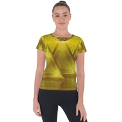 Hieroglyphic Egypt Egyptian Short Sleeve Sports Top  by Ravend