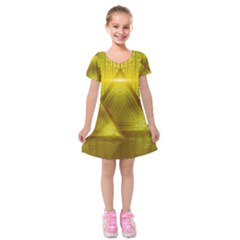 Hieroglyphic Egypt Egyptian Kids  Short Sleeve Velvet Dress