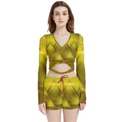 Hieroglyphic Egypt Egyptian Velvet Wrap Crop Top And Shorts Set by Ravend