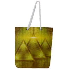 Hieroglyphic Egypt Egyptian Full Print Rope Handle Tote (large)