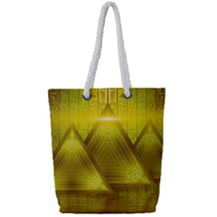 Hieroglyphic Egypt Egyptian Full Print Rope Handle Tote (small) by Ravend