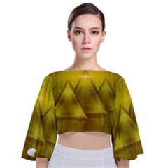 Hieroglyphic Egypt Egyptian Tie Back Butterfly Sleeve Chiffon Top by Ravend