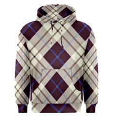 Blue, Purple And White Diagonal Plaids Men s Core Hoodie by ConteMonfrey