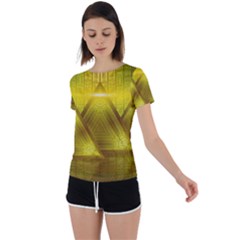 Hieroglyphic Egypt Egyptian Back Circle Cutout Sports Tee by Ravend