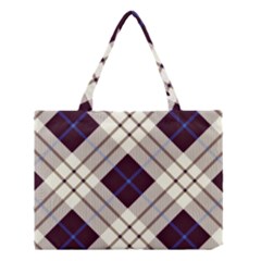 Blue, Purple And White Diagonal Plaids Medium Tote Bag by ConteMonfrey