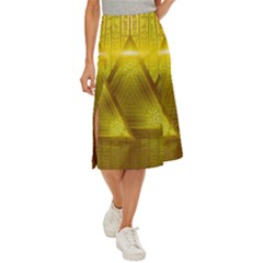 Hieroglyphic Egypt Egyptian Midi Panel Skirt by Ravend