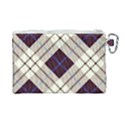 Blue, purple and white diagonal plaids Canvas Cosmetic Bag (Large) View2