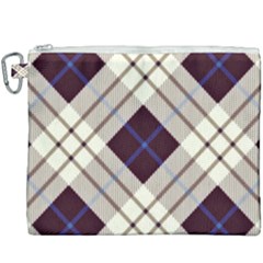 Blue, Purple And White Diagonal Plaids Canvas Cosmetic Bag (xxxl) by ConteMonfrey