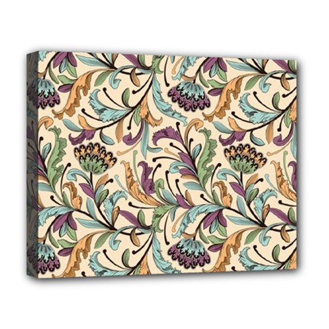 Wallpaper Floral Pattern Deluxe Canvas 20  X 16  (stretched) by Ravend