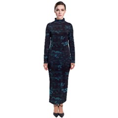 Music Pattern Music Note Doodle Turtleneck Maxi Dress by Ravend