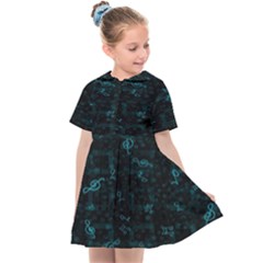 Music Pattern Music Note Doodle Kids  Sailor Dress by Ravend