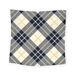 Black, Yellow And White Diagonal Plaids Square Tapestry (small) by ConteMonfrey