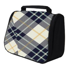 Black, Yellow And White Diagonal Plaids Full Print Travel Pouch (small) by ConteMonfrey