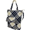 Black, yellow and white diagonal plaids Shoulder Tote Bag View1