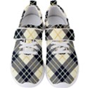 Black, yellow and white diagonal plaids Men s Velcro Strap Shoes View1