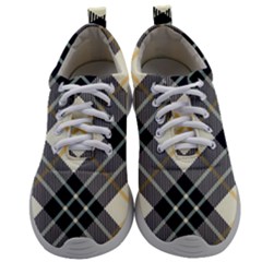 Black, Yellow And White Diagonal Plaids Mens Athletic Shoes by ConteMonfrey