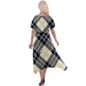 Black, yellow and white diagonal plaids Cross Front Sharkbite Hem Maxi Dress View2