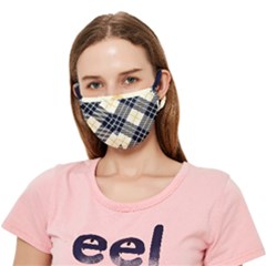 Black, Yellow And White Diagonal Plaids Crease Cloth Face Mask (adult) by ConteMonfrey