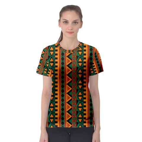 African Pattern Texture Women s Sport Mesh Tee by Ravend