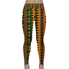 African Pattern Texture Classic Yoga Leggings by Ravend