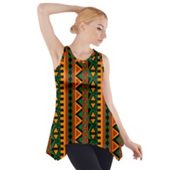 African Pattern Texture Side Drop Tank Tunic by Ravend