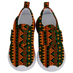 African Pattern Texture Kids  Velcro No Lace Shoes by Ravend