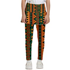 African Pattern Texture Kids  Skirted Pants by Ravend