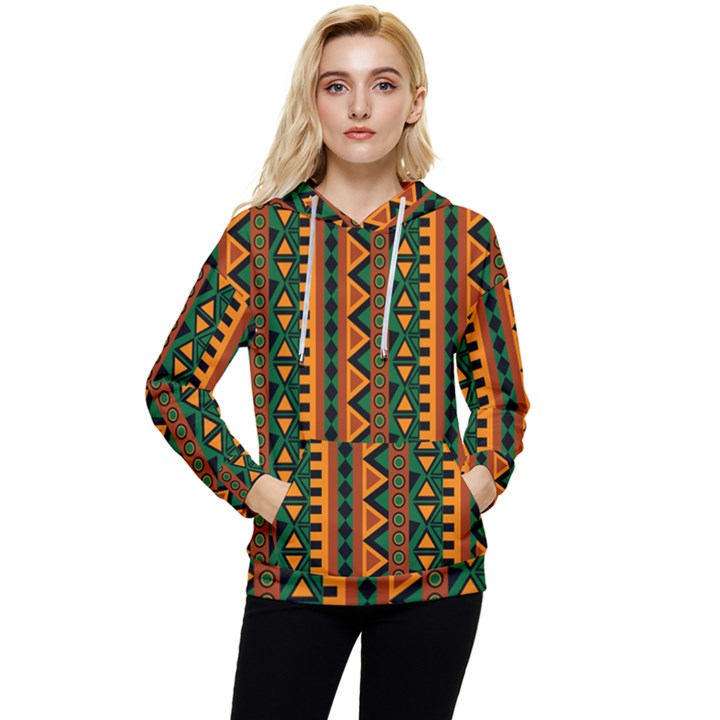 African Pattern Texture Women s Lightweight Drawstring Hoodie