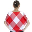 Red and white diagonal plaids Batwing Chiffon Blouse View2