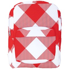 Red And White Diagonal Plaids Full Print Backpack by ConteMonfrey