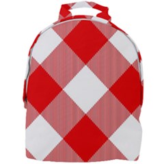 Red And White Diagonal Plaids Mini Full Print Backpack by ConteMonfrey