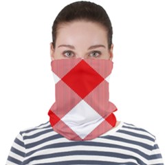 Red And White Diagonal Plaids Face Seamless Bandana (adult) by ConteMonfrey