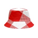 Red and white diagonal plaids Bucket Hat View1