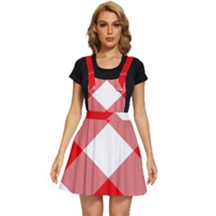 Red And White Diagonal Plaids Apron Dress by ConteMonfrey