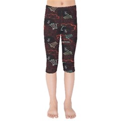 Geometric Pattern Recycle Bin Kids  Capri Leggings  by Ravend