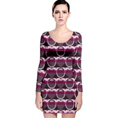 Background Geometric Pattern Orb Pattern Long Sleeve Velvet Bodycon Dress