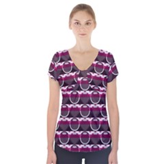 Background Geometric Pattern Orb Pattern Short Sleeve Front Detail Top by Ravend