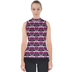 Background Geometric Pattern Orb Pattern Mock Neck Shell Top