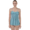 Diagonal Turquoise Plaids Babydoll Tankini Set View1