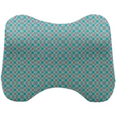 Diagonal Turquoise Plaids Head Support Cushion by ConteMonfrey