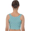 Diagonal Turquoise Plaids Velvet Crop Top View2